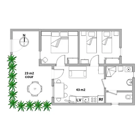 43 M2 2 épis - à 400m - Parking Jardin Terrasse Wifi Hébergement de vacances *